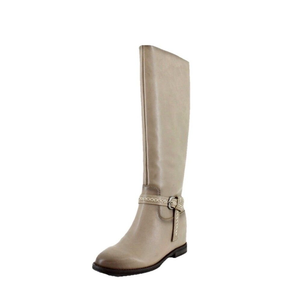 Lucky Brand Maltet Leather Knee-High Riding Boots Size 6M Summer Haze NEW